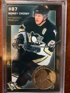 Sidney Crosby Rookie Year Commemorative Coin Card In Acrylic Pittsburgh Hockey - Picture 1 of 2