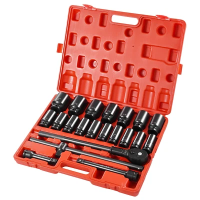22Pcs 3/4" Drive Deep Impact Socket Set Heavy Duty SAE 7/8"-2" for Truck Repair - Image 1 of 4