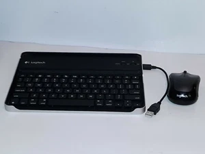 Logitech ZAGG Bluetooth KEYBOARD w/USB & Carrying Case w/Logitech WIRELESS MOUSE - Picture 1 of 12