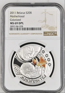 20 ROUBLES 2011 BELARUS FAMILY TRADITIONS MOTHERHOOD SILVER PROOF NGC PF69 - Picture 1 of 4