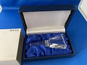 TRAPEZOID CRYSTAL WINE BOTTLE TOP STOPPER WS02 Etching, Laser Engraving Gift Box - Imagen 1 de 6