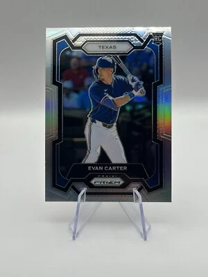 2024 Panini Prizm SP Evan Carter Silver Prizm RC - Texas Rangers - Image 1 of 2