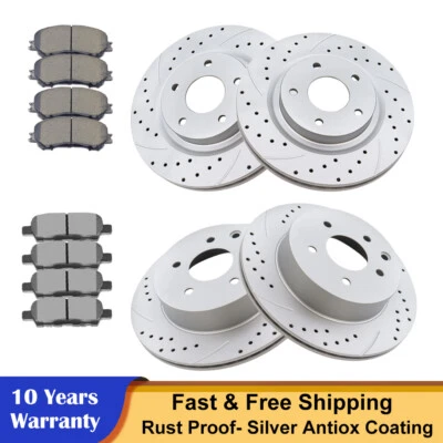 Front Rear Disc Brake Rotors and Pads Kit for 2014 2015 2016 2017 Nissan Rogue - Изображение 1 из 4