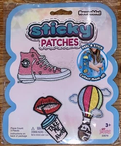 Parches adhesivos reutilizables imperiales 3 piezas Zapatillas, Labios/Bebida y Globo Aire Caliente NUEVAS - Imagen 1 de 2