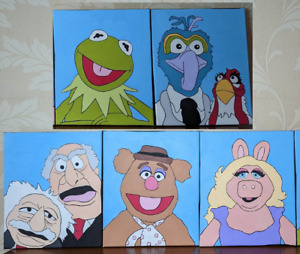 The Muppets Kermit Miss Piggy Gonzo Fozzy etc canvas paintings