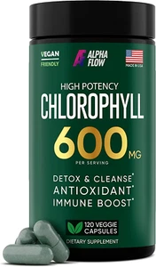 Chlorophyll Capsules 600 Mg - Natural Chlorophyll Pills for Women & Men - Highly - Picture 1 of 12