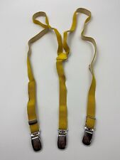 Vintage Yellow Suspenders for Men | Hipster Pant Clip-Ons | Classic Braces