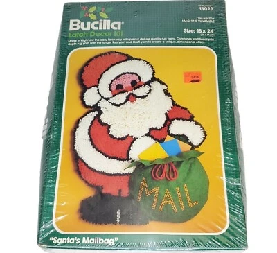 Bucilla Latch Decor Kit Christmas # 13023 Santa's Mail Bag New Sealed - Image 1 of 4
