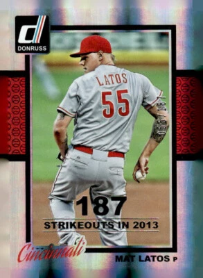 Donruss Stat Line Temporada #284 2014 Mat Latos Serie # 055/187 Foto 1 de 2