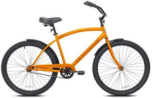 Boy's 24" Seachange Classic Beach Cruiser Bike Steel Frame, Single-Speed, Orange - Picture 1 of 12