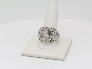 Navajo Handmade Sterling Silver & White Buffalo Men’s Ring Size 13 - Picture 1 of 8