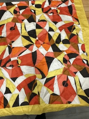 Impresionante bufanda vintage Doncaster patrón geométrico vibrante años 70  Foto 1 de 4