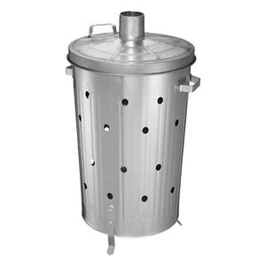 90L GALVANIZED INCINERATOR PAPER LEAF WOOD WASTE BURNER GARDEN RUBBISH FIRE BIN - Picture 1 of 6