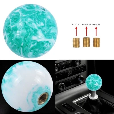 Palanca de cambios manual bola redonda estilo mármol verde JDM universal Foto 1 de 4