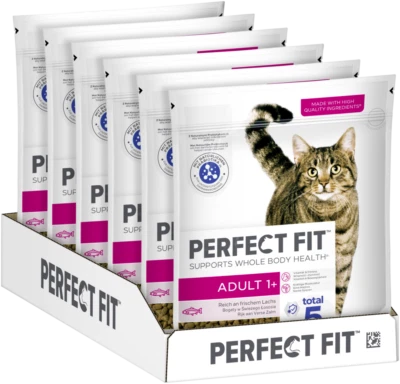 6x750g Perfect Fit Katzenfutter Trockenfutter Adult 1+ mit Lachs - Bild 1 von 4