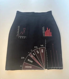 Vintage 90s MOSCHINO CHEAP & CHIC Charts and Graphs Skirt RARE! - Picture 1 of 5