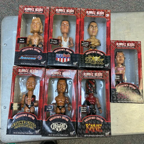 Vintage WWF 2001 Rumble Head Bobble Head Series 1 One WWE ECW TNA WCW Cover
