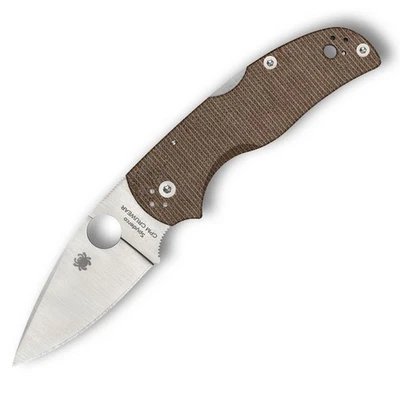 Spyderco Native 5 mit CPM-CruWear-Edelstahlklinge, brauner Canvas-Micarta-Griff