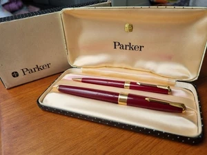 Vintage 1960s Parker 17 Super Duette Fountain Pen / Pencil Set 14ct Gold Nib - Picture 1 of 24