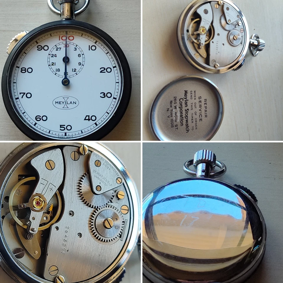 Vintage Meylan Swiss Mechanical 7- Jewel Movement Stopwatch –  WORKS GREAT - Image 1 of 4