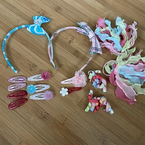Gymboree Bundle Lot Hair Accessories Headbands Snap Clips plaid glitter flowers - Picture 1 of 6