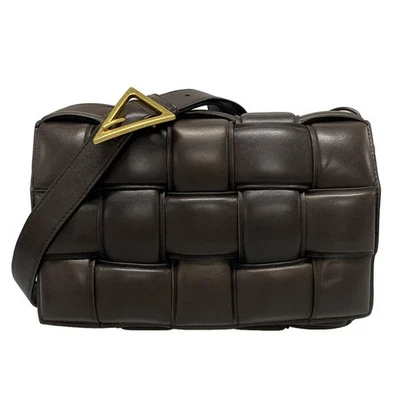Auth BOTTEGA VENETA Padded Cassette 591970 Dark Brown Lambskin B********* - Image 1 of 4