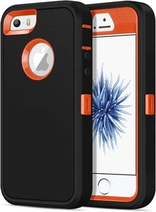 Jelanry für iPhone 5/ 5S/ SE 1. Generation (2016) Hülle schwer schwarz/orange - Bild 1 von 7
