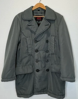 Abrigo Chaqueta de Vuelo Militar Schott NYC Para Hombre Gris Medio Nylon Forrado Sherpa Foto 1 de 4