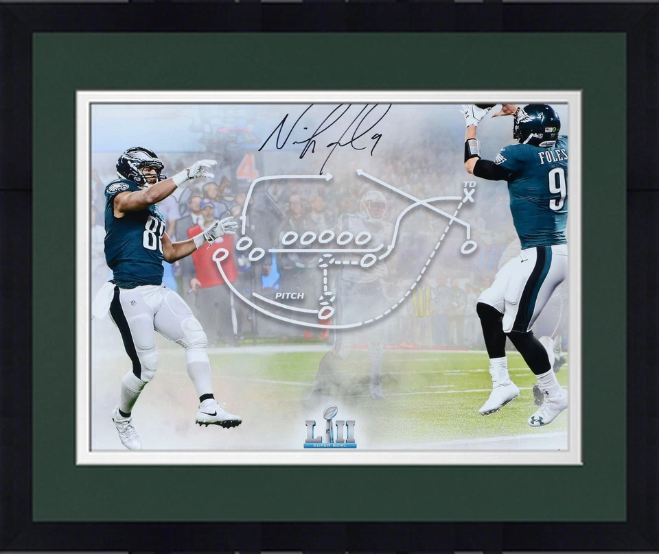 Foto especial firmada por Nick Foles Eagles 16x20 Super Bowl LII Champs Philly enmarcada Foto 1 de 1