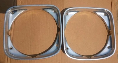 1974-75 Right Side Pontiac Lemans Headlight Bezel Aluminum Trim Pair GM Nice GTO - Image 1 of 4