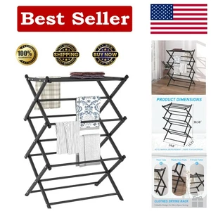 Kompakter Akkordeon-Wäscheständer - perfekt zum bequemen Lufttrocknen - Bild 1 von 9