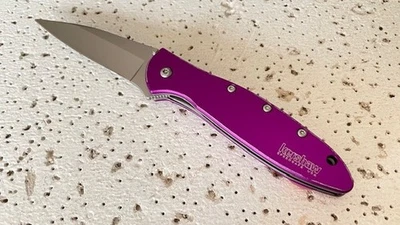 Navaja de Bolsillo Plegable 1660PUR Kershaw Púrpura Puerro Linerlock Hoja Lisa A/O Ken O Foto 1 de 4