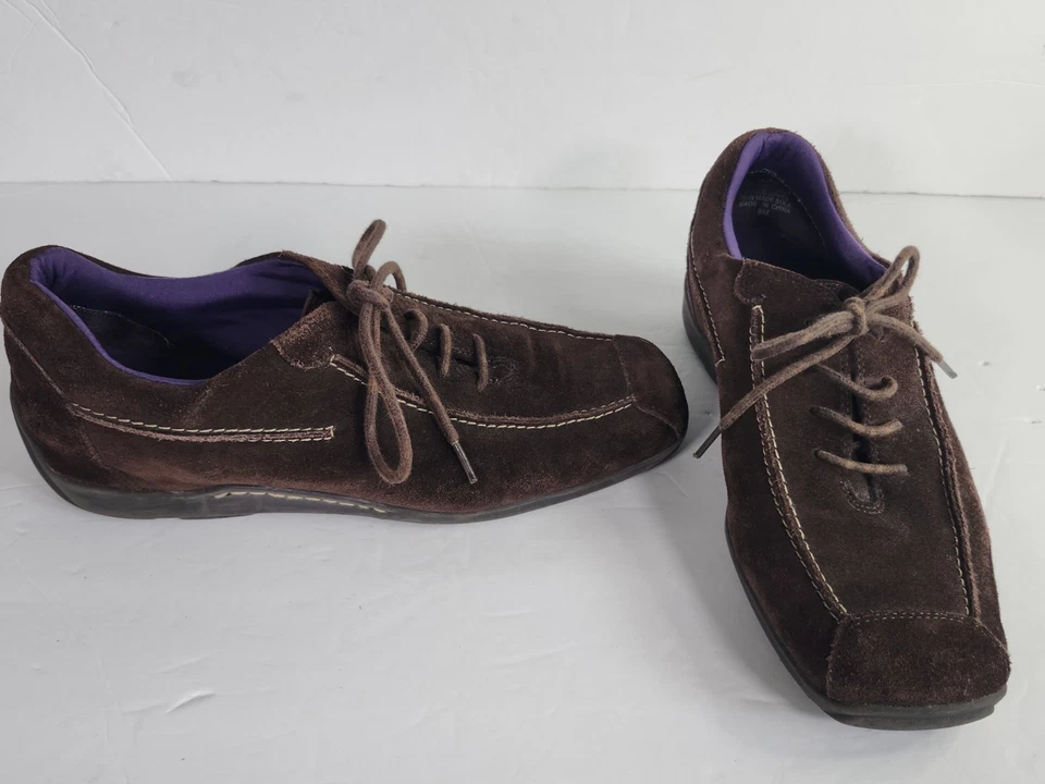 Zapatos Oxford cómodos de gamuza marrón con cordones en aerosoles Patchmaker S 8M Foto 1 de 4