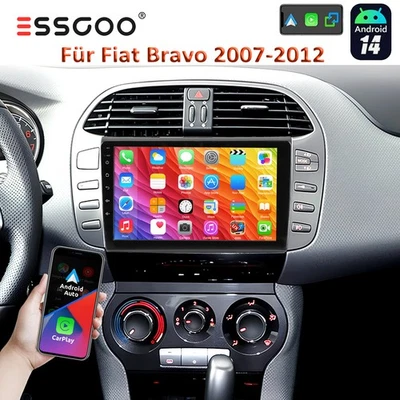 Autoradio CarPlay Für Fiat Bravo 2007-2012 Android 14 Navi RDS BT SWC USB 2+32GB - Bild 1 von 4