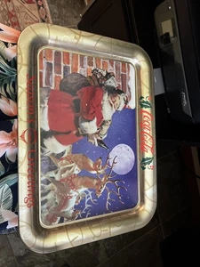 Vintage 1999 Coca Cola Brand Seasons Greetings Metal Serving Tray /10000 - Picture 1 of 3