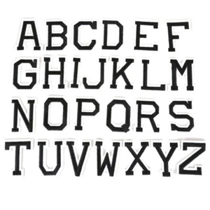 Black Letters Iron on Embroidered Patch Fabric Badge Alphabet 5cm - Picture 1 of 27