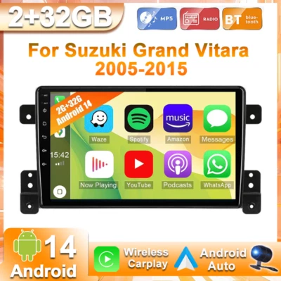 For Suzuki Grand Vitara 2005-2015 Carplay Android 14.0 Car Stereo Radio GPS DAB+ - Image 1 of 4