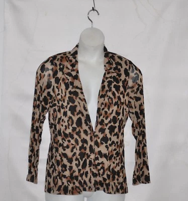 Blazer Joan Rivers Luxe Malla Estampado Leopardo Talla L Neutro Foto 1 de 2
