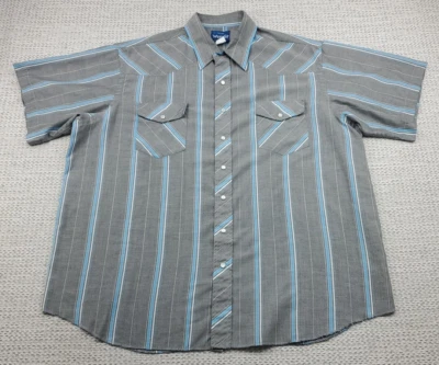 Wrangler Western Shirt Mens Big Man 1X Pearl Snap Western Striped Cowboy - Image 1 of 4