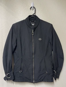 Harley Davidson Motor Clothes Black Nylon Jacket Size XS - Picture 1 of 18