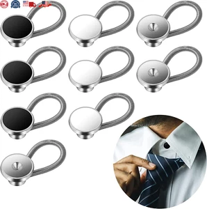 9Pcs Elastic Collar Extenders for Mens Shirts , Flexible Neck Button E - Picture 1 of 12
