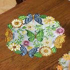 Silk Embroidery Placemat Butterfly Flowers Pattern Cup Pad  Table Decoration