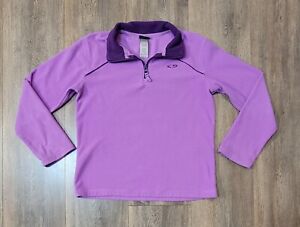 Champion Girls Size L Purple Long Sleeve Quarter Zip Fleece Jacket Sweatshirt 