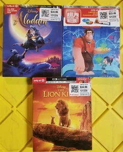 Lot of 3 - 4K Ultra HD, Blu-Ray - Ralph, Aladdin, Lion King - Disney series - Picture 1 of 4
