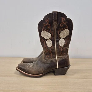 Ariat Legend Rosebud Brown Leather Western Cowgirl Festival Boots Uk 7 US 9.5 - Picture 1 of 11