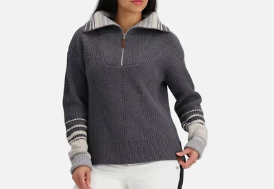 Nuevo con etiquetas Suéter de esquí Obermeyer para mujer ágil 1/2 cremallera gris basalto 100 % lana mediano Foto 1 de 4
