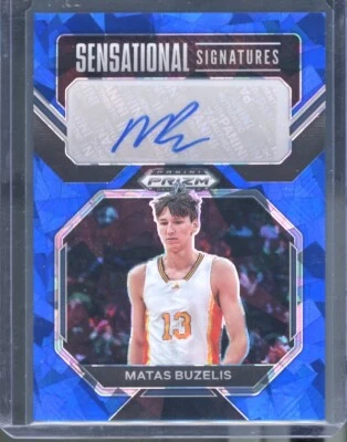 2023 PRIZM DRAFT PICKS MATAS BUZELIS BLUE ICE SENSATIONAL SIGNATURES AUTO /75 - Image 1 of 2