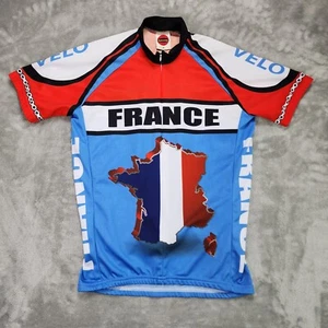 World Jerseys Cycling Jerseys Mens Medium France Velo 3 Pocket - Picture 1 of 14