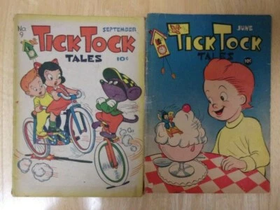 TICK TOCK TALES 1946 #6 FR+ COMP,#9 VG-- MAGAZINE ENT. FUNNY ANIMAL/HUMOR BOOK - Image 1 of 2