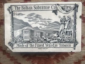 Antique Balkan Sobranie Ceramic Tobacco Cigarettes Box.Staffordshire Cream wear - Picture 1 of 10